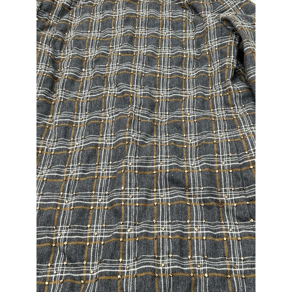 Vintage Elinor Simmons Malcolm Starr Womens Size 14 Gray Sequin Coat Lagenlook - Picture 13 of 13